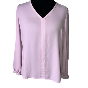 J. Crew Womens Purple Top Long Sleeve Size 6 Sheer